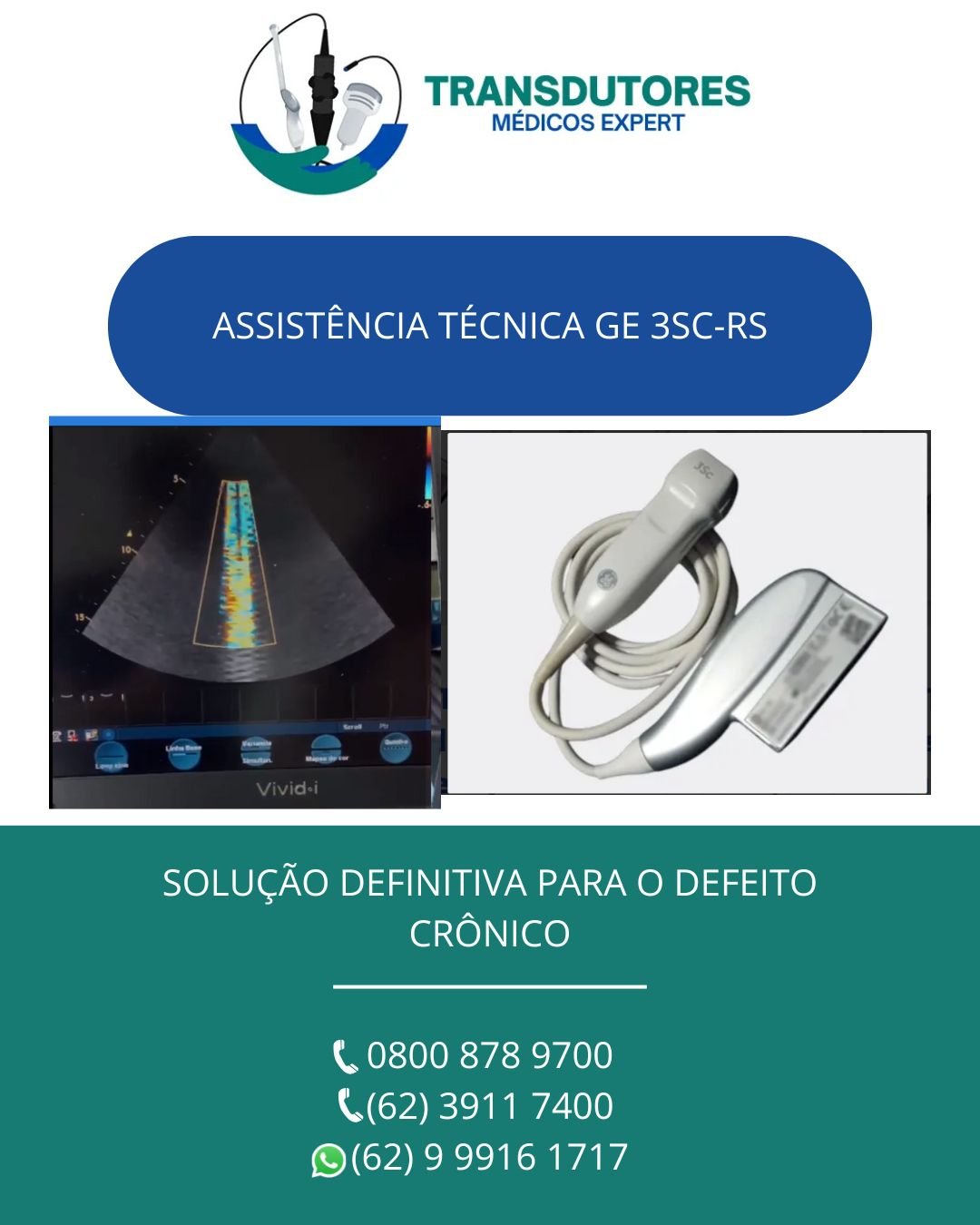 ASSISTÊNCIA TÉCNICA TRANSDUTOR CARDIO GE 3SC-RS