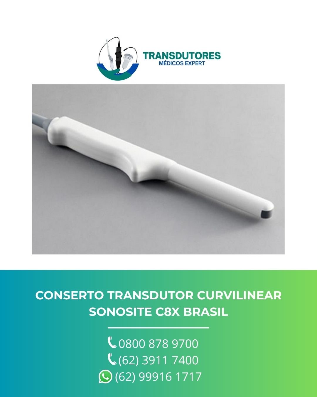 CONSERTO TRANSDUTOR CURVILINEAR SONOSITE C8X BRASIL